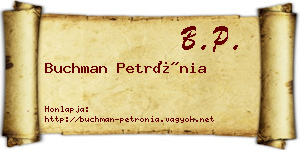 Buchman Petrónia névjegykártya